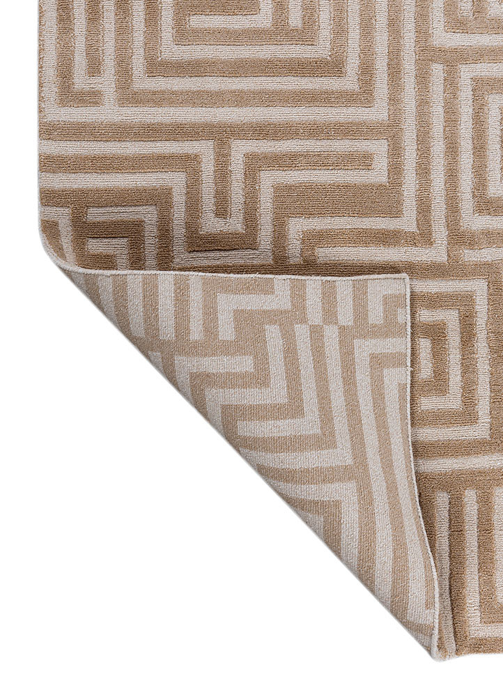 blythe beige and brown acrylic hand knotted Rug - Backing Shot