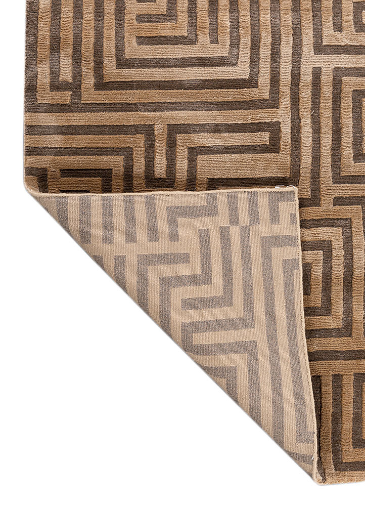 blythe beige and brown acrylic hand knotted Rug - Backing Shot blythe beige and brown acrylic hand knotted Rug - Backing Shot