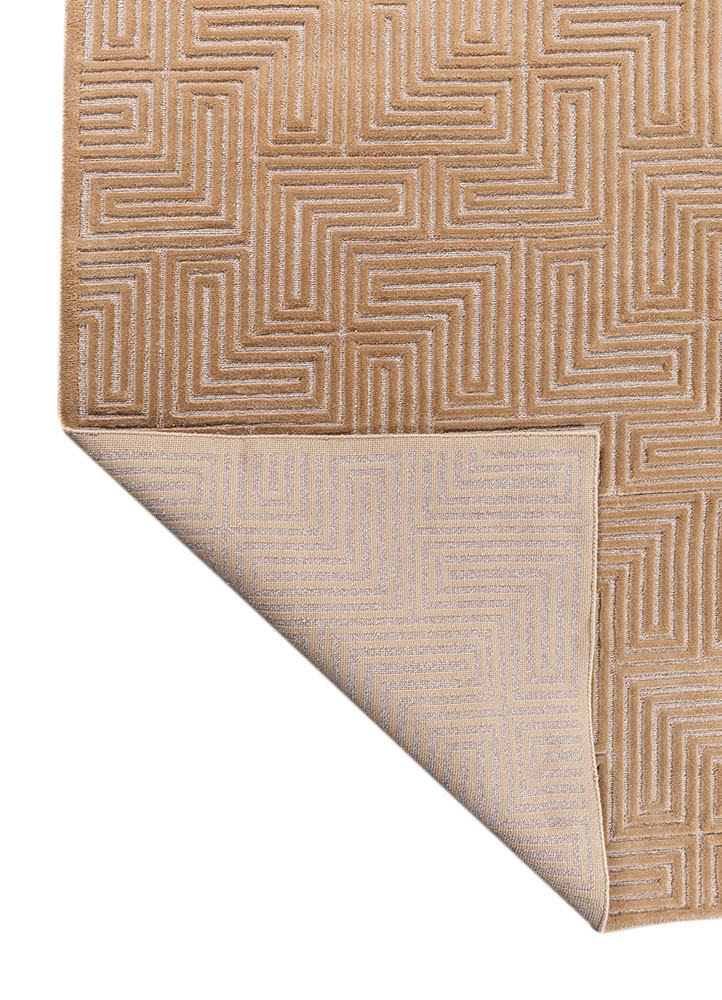 blythe beige and brown acrylic hand knotted Rug - Backing Shot blythe beige and brown acrylic hand knotted Rug - Backing Shot