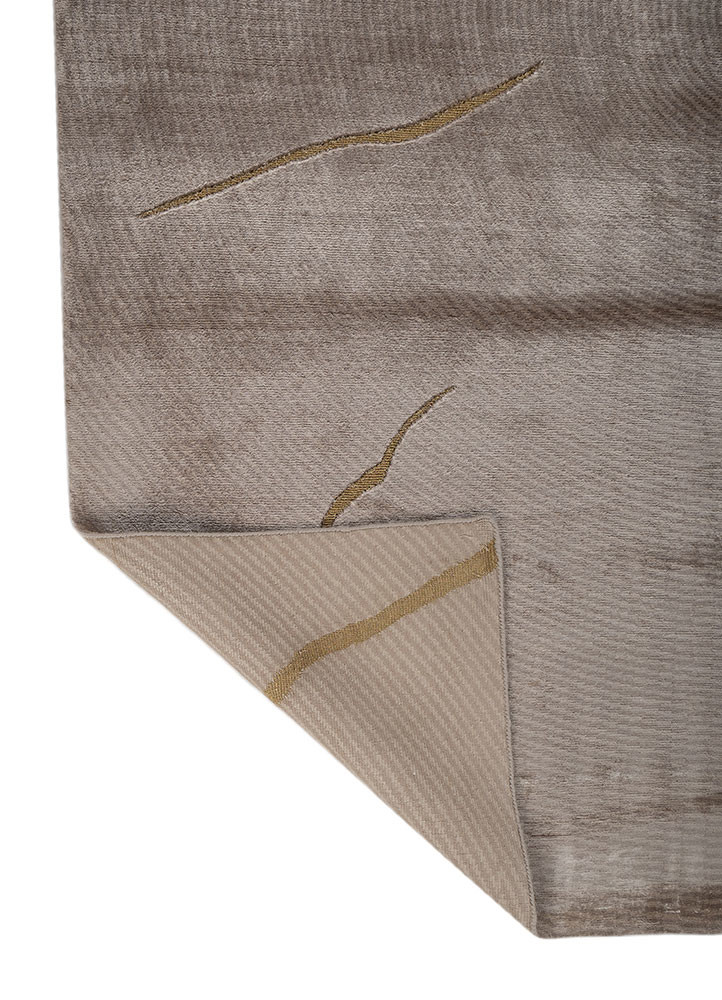 azalea ivory bamboo silk hand knotted Rug - Backing Shot