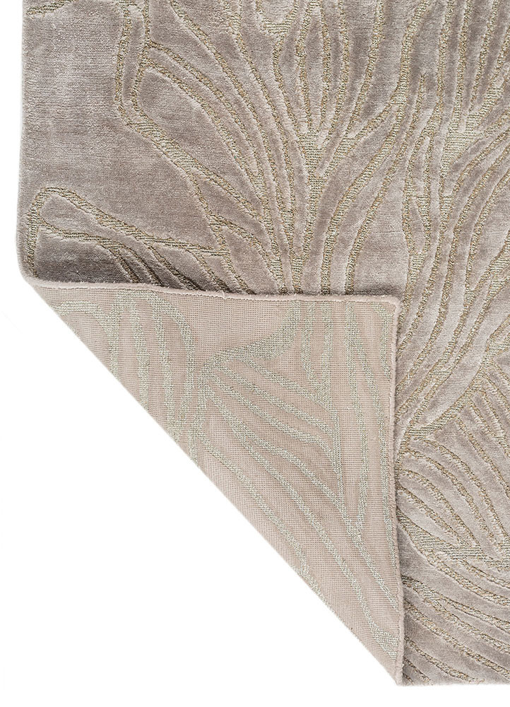 azalea grey and black bamboo silk and zari hand knotted Rug - Backing Shot azalea grey and black bamboo silk and zari hand knotted Rug - Backing Shot
