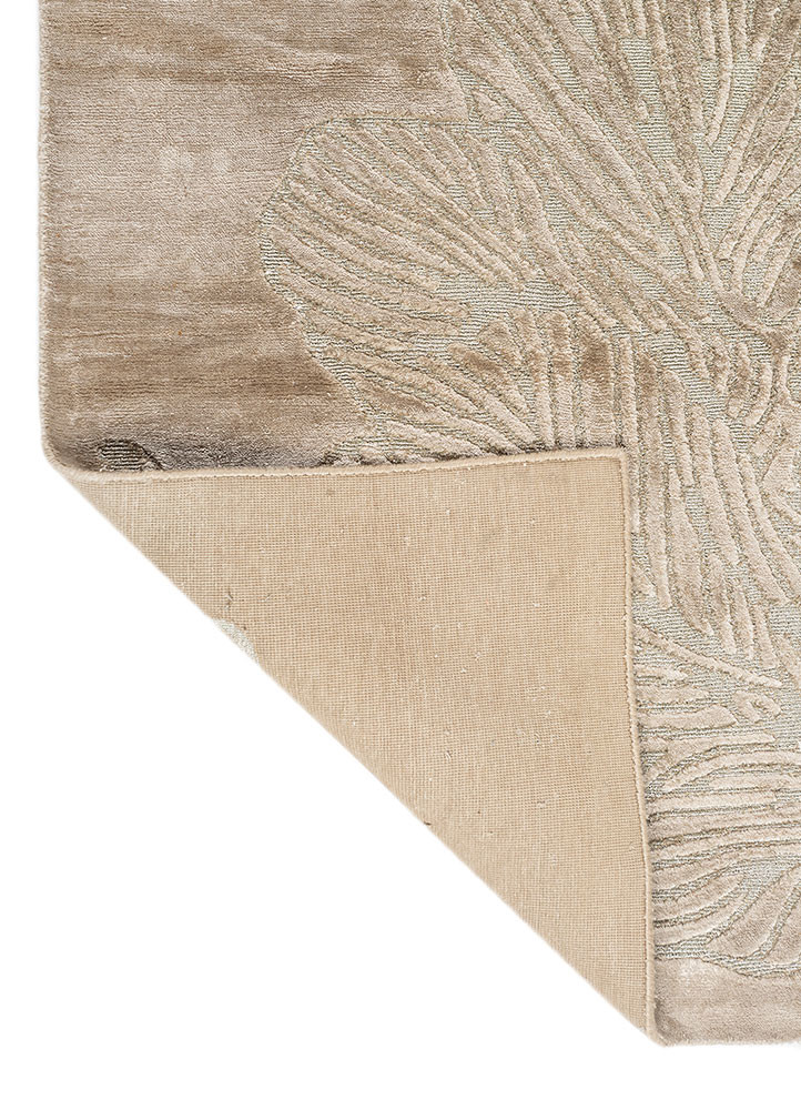 azalea green bamboo silk and zari hand knotted Rug - Backing Shot azalea green bamboo silk and zari hand knotted Rug - Backing Shot