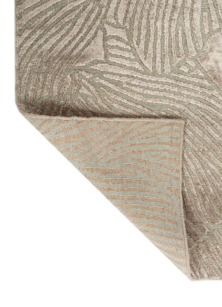 azalea beige and brown bamboo silk and zari hand knotted Rug - Backing Shot azalea beige and brown bamboo silk and zari hand knotted Rug - Backing Shot