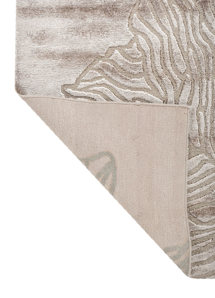 azalea ivory bamboo silk and zari hand knotted Rug - Backing Shot azalea ivory bamboo silk and zari hand knotted Rug - Backing Shot