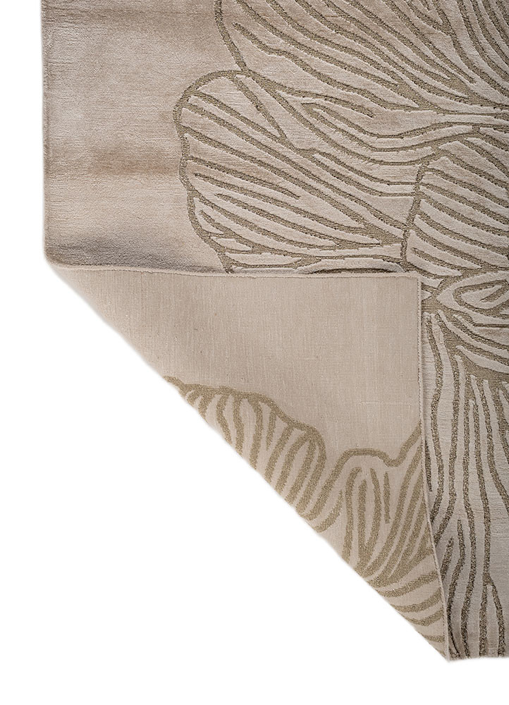 azalea ivory bamboo silk and zari hand knotted Rug - Backing Shot azalea ivory bamboo silk and zari hand knotted Rug - Backing Shot