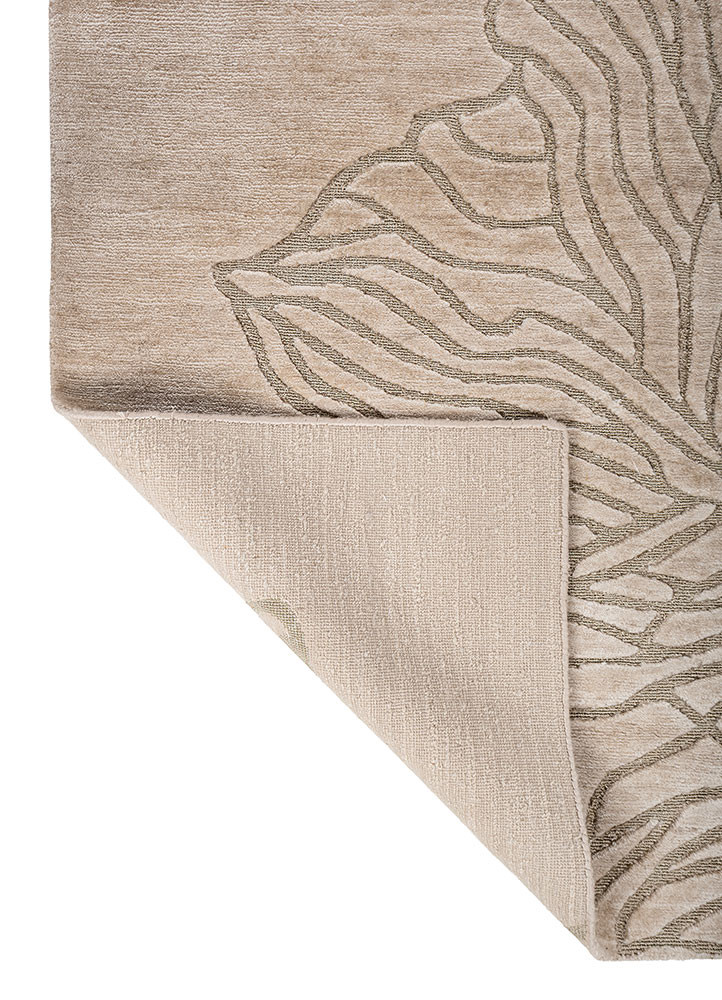 azalea ivory tencil and zari hand knotted Rug - Backing Shot azalea ivory tencil and zari hand knotted Rug - Backing Shot