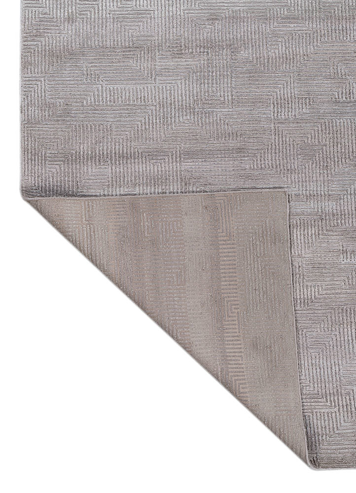 azalea grey and black wool and bamboo silk hand knotted Rug - Backing Shot azalea grey and black wool and bamboo silk hand knotted Rug - Backing Shot