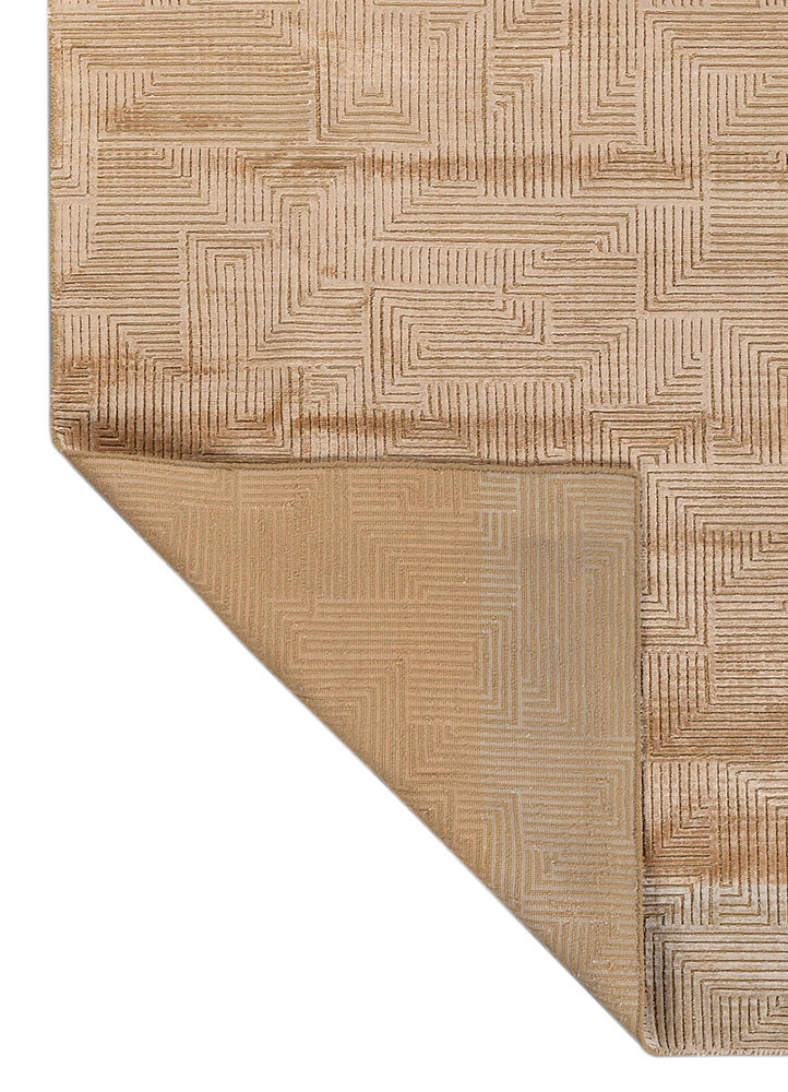 azalea gold wool and bamboo silk hand knotted Rug - Backing Shot azalea gold wool and bamboo silk hand knotted Rug - Backing Shot