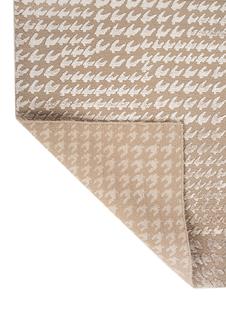 azalea beige and brown wool and bamboo silk hand knotted Rug - Backing Shot azalea beige and brown wool and bamboo silk hand knotted Rug - Backing Shot