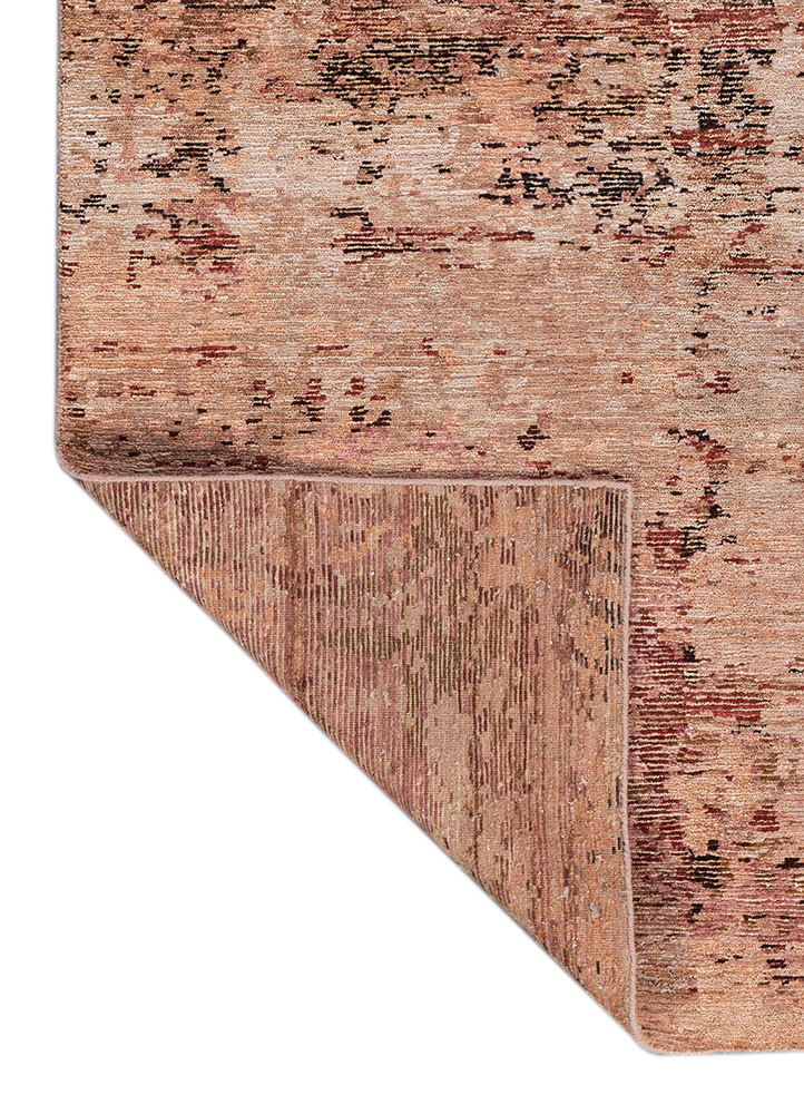 aprezo beige and brown wool hand knotted Rug - Backing Shot aprezo beige and brown wool hand knotted Rug - Backing Shot