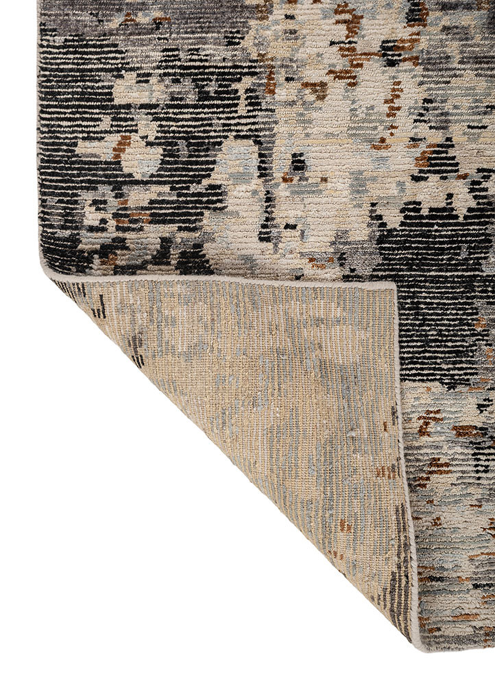 aprezo ivory wool hand knotted Rug - Backing Shot