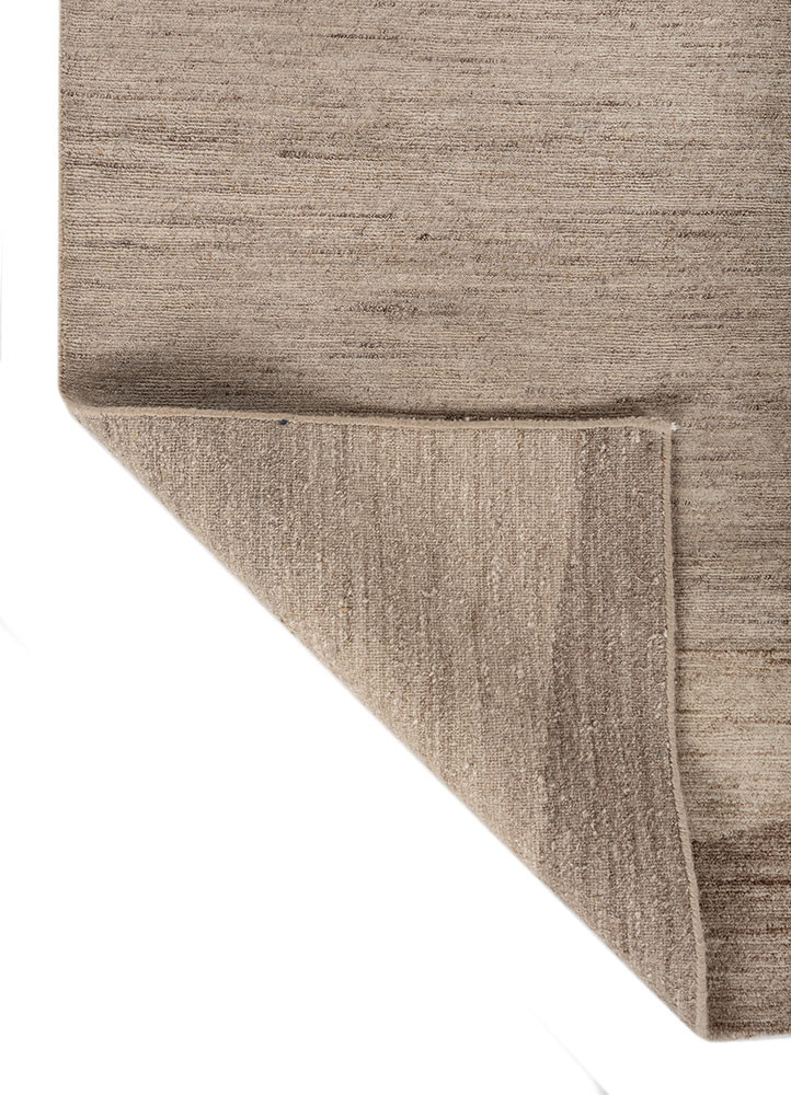 aprezo beige and brown wool hand knotted Rug - Backing Shot