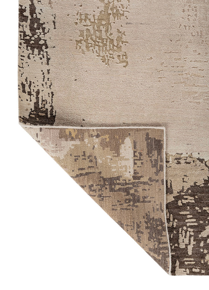 aprezo ivory wool hand knotted Rug - Backing Shot