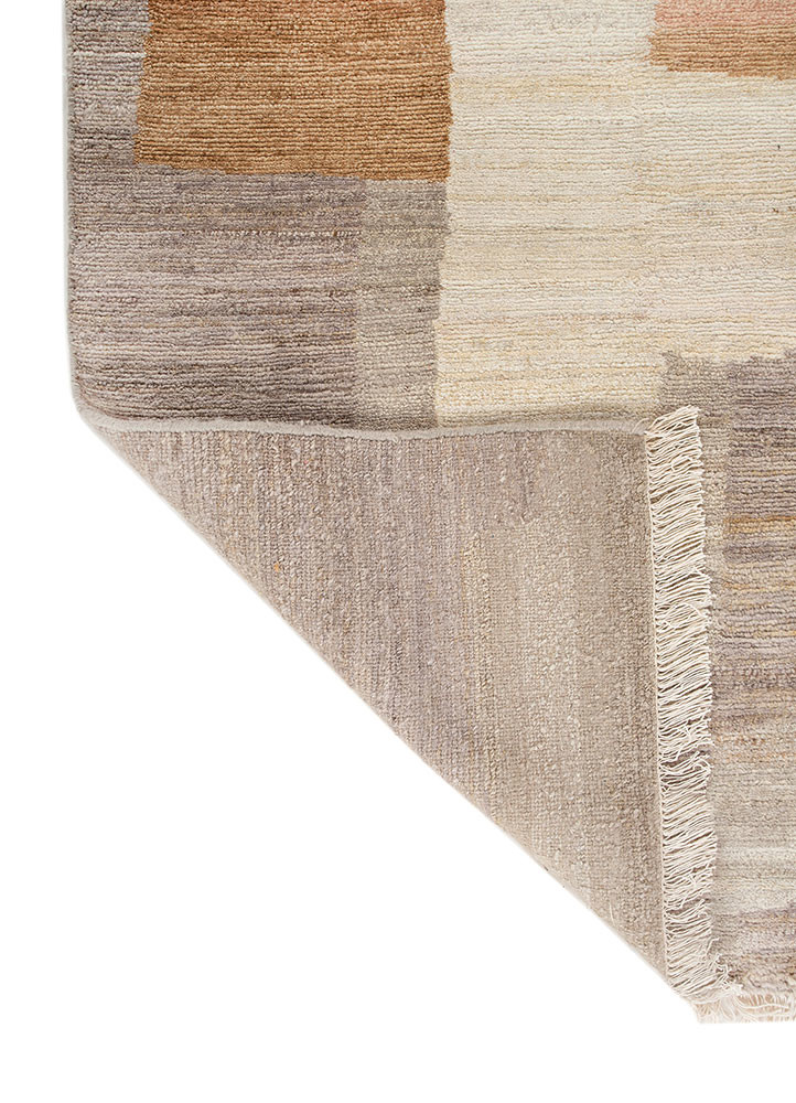 blythe ivory wool hand knotted Rug - Backing Shot