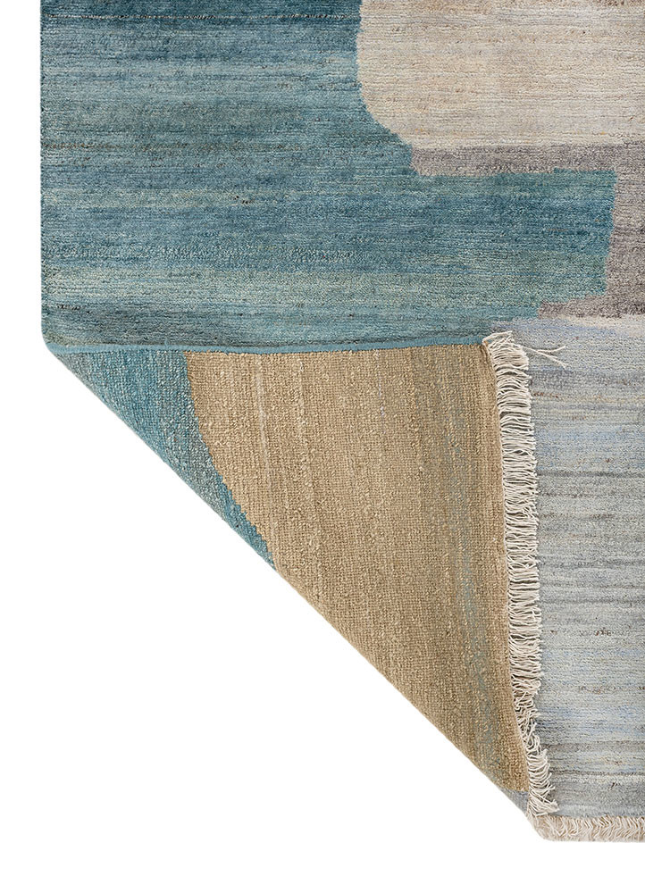 blythe gold wool hand knotted Rug - Backing Shot