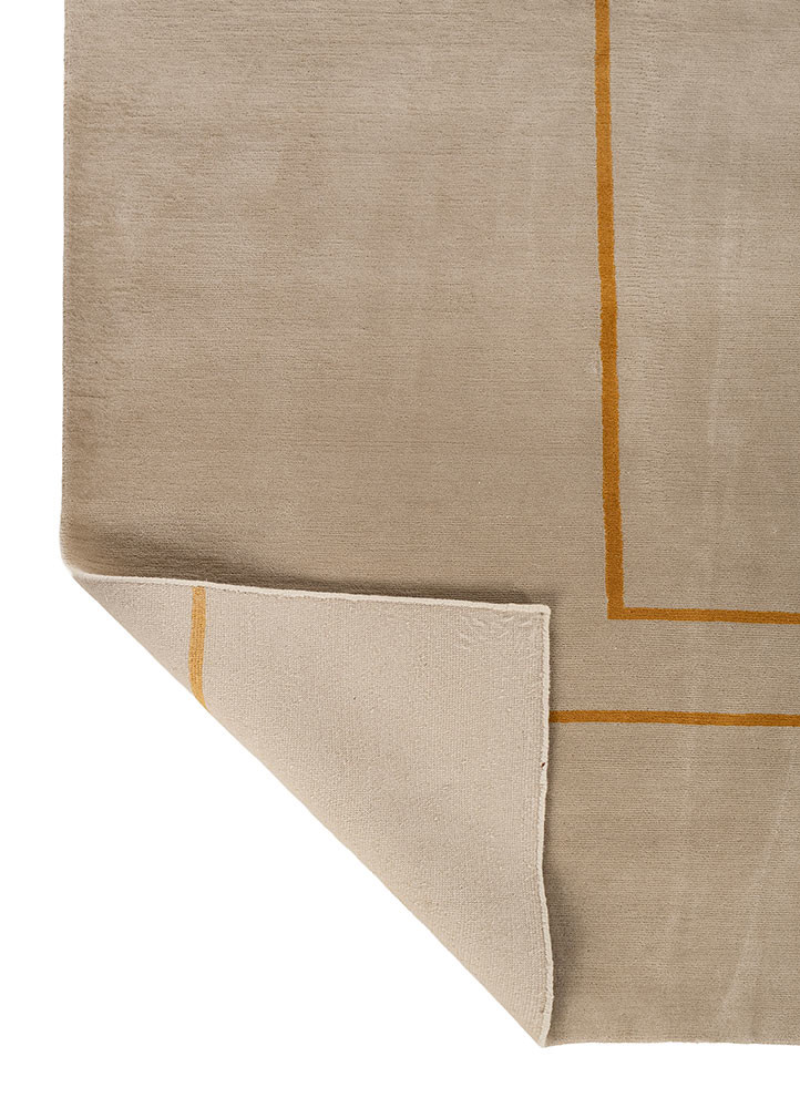 sthir gold wool hand knotted Rug - Backing Shot