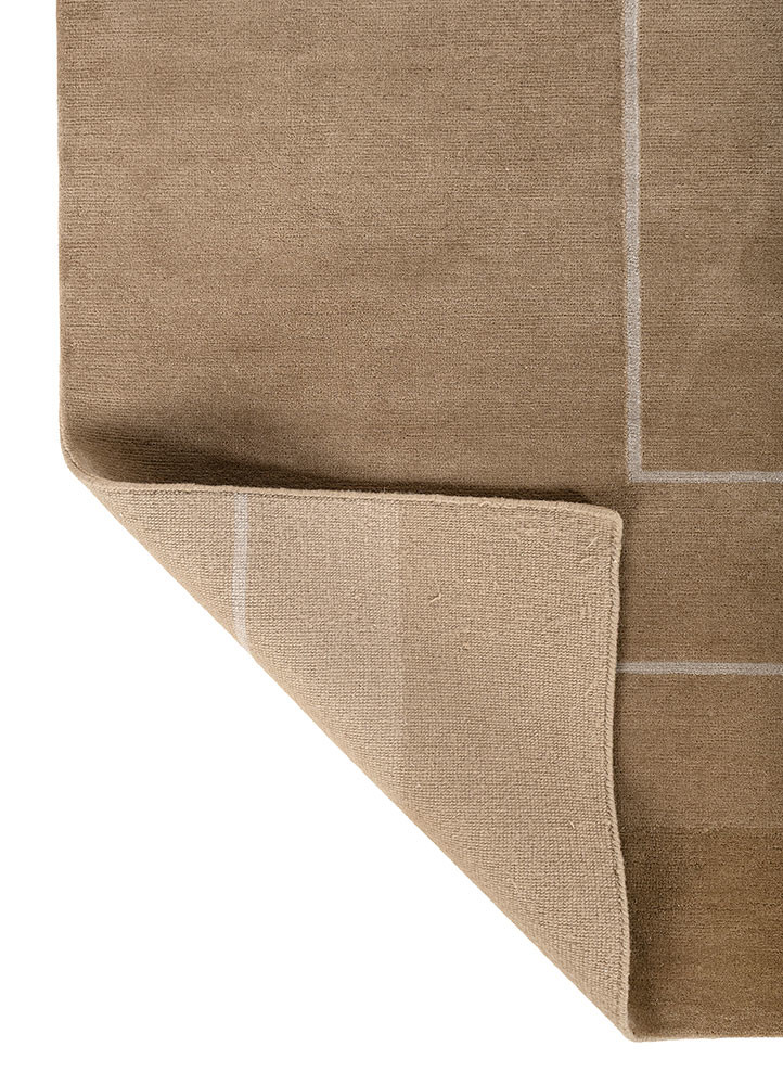 sthir beige and brown wool hand knotted Rug - Backing Shot sthir beige and brown wool hand knotted Rug - Backing Shot