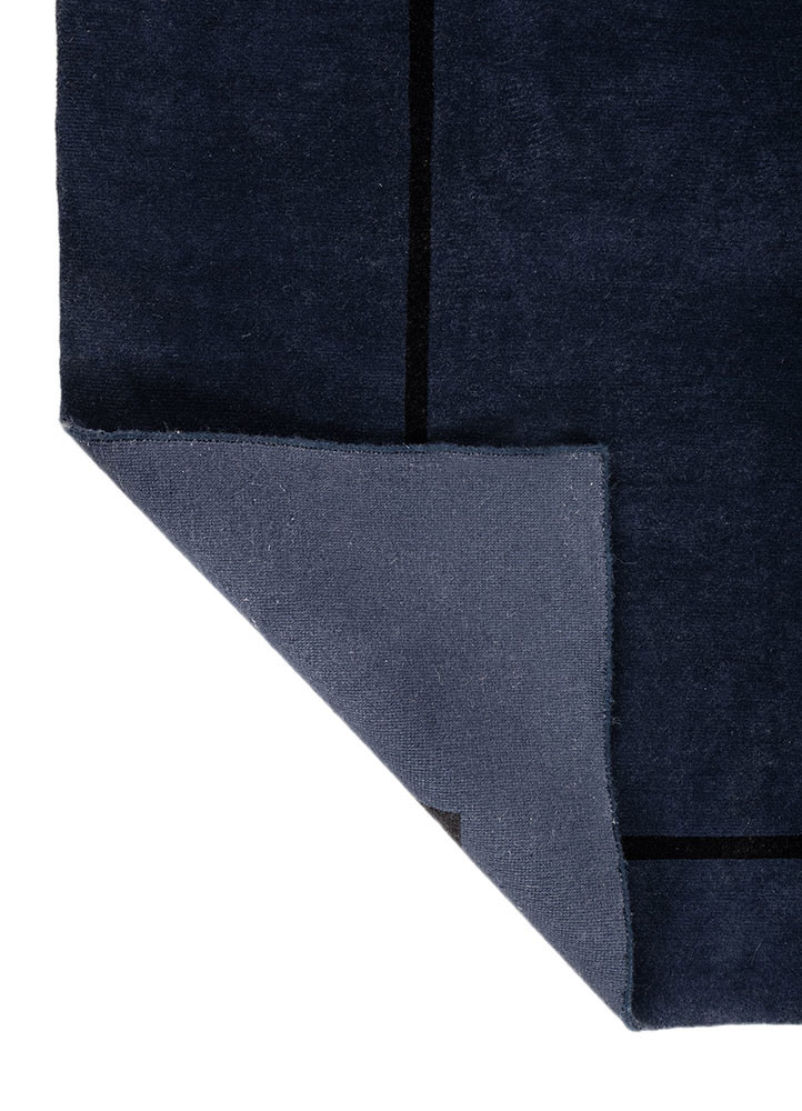 sthir blue wool hand knotted Rug - Backing Shot sthir blue wool hand knotted Rug - Backing Shot