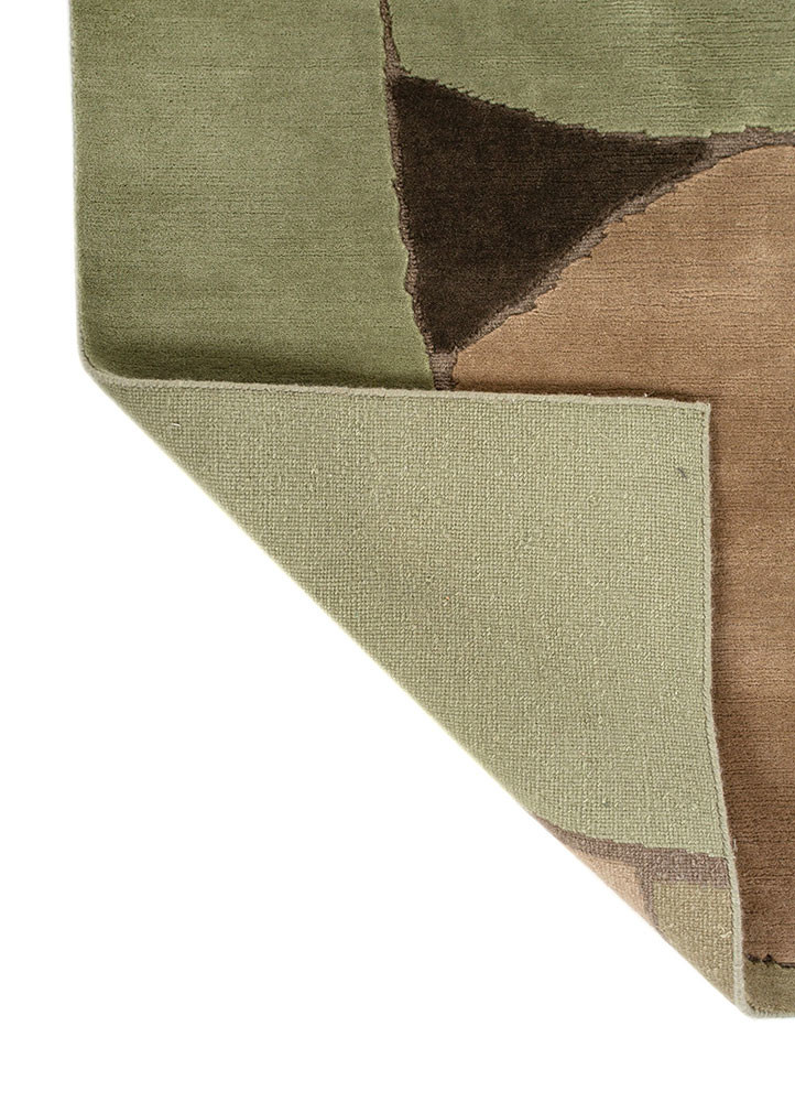 aprezo green wool hand knotted Rug - Backing Shot aprezo green wool hand knotted Rug - Backing Shot