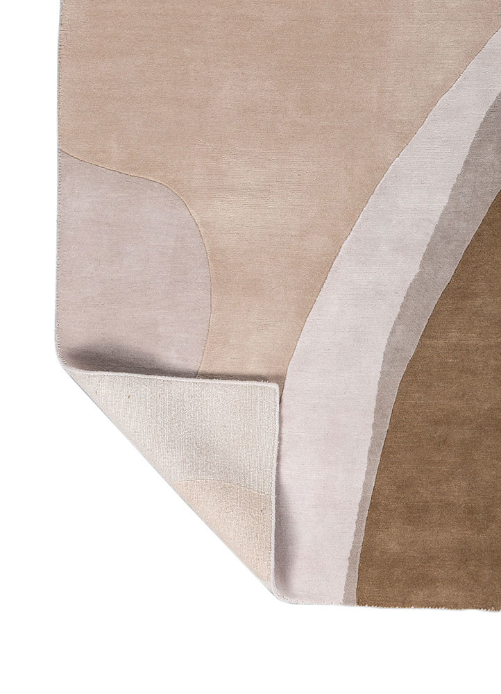 aprezo ivory wool hand knotted Rug - Backing Shot
