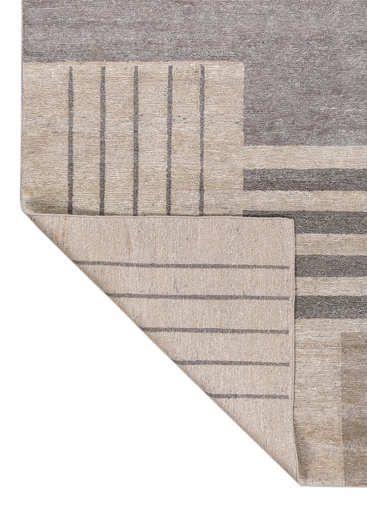 blythe ivory wool hand knotted Rug - Backing Shot