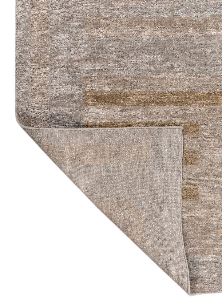 blythe grey and black wool hand knotted Rug - Backing Shot