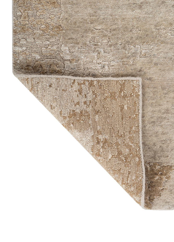 entropy grey and black wool and tencil hand knotted Rug - Backing Shot