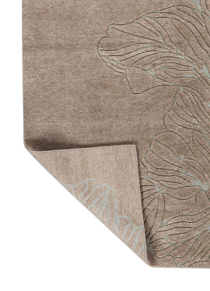 azalea beige and brown wool hand knotted Rug - Backing Shot azalea beige and brown wool hand knotted Rug - Backing Shot