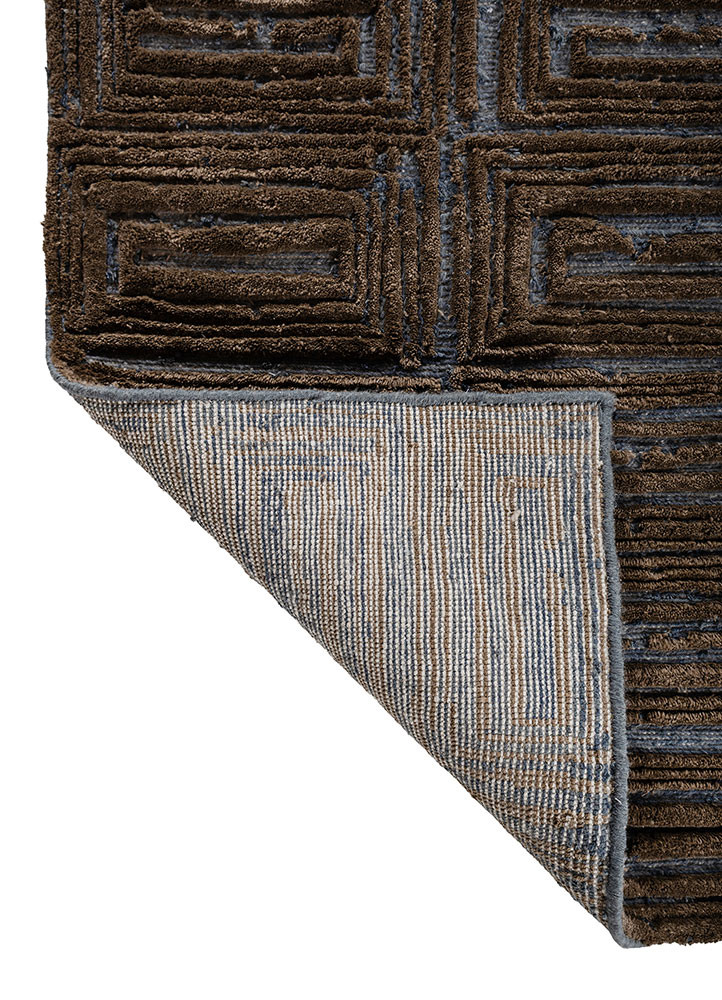 aprezo blue acrylic hand knotted Rug - Backing Shot