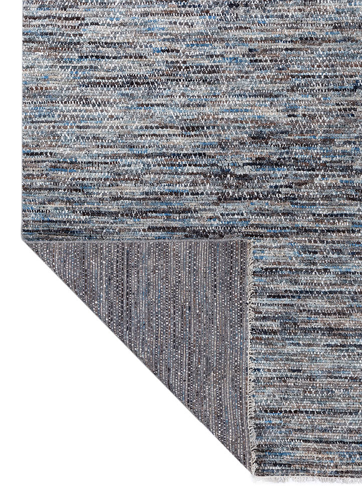aprezo blue polyester hand knotted Rug - Backing Shot aprezo blue polyester hand knotted Rug - Backing Shot