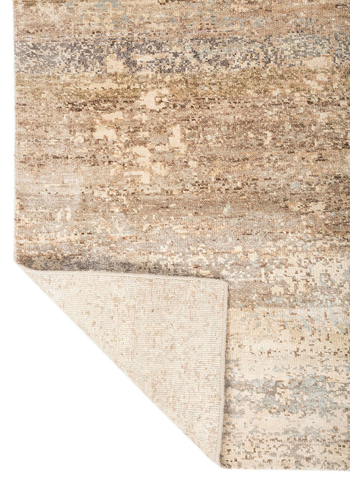 gulmarg ivory silk hand knotted Rug - Backing Shot gulmarg ivory silk hand knotted Rug - Backing Shot