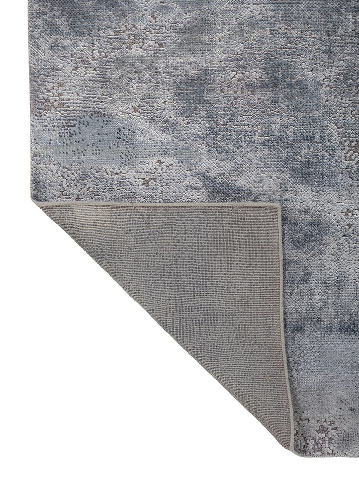 uvenuti blue wool and bamboo silk hand knotted Rug - Backing Shot uvenuti blue wool and bamboo silk hand knotted Rug - Backing Shot