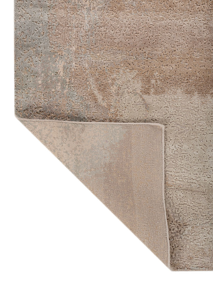 aprezo ivory wool and bamboo silk hand knotted Rug - Backing Shot