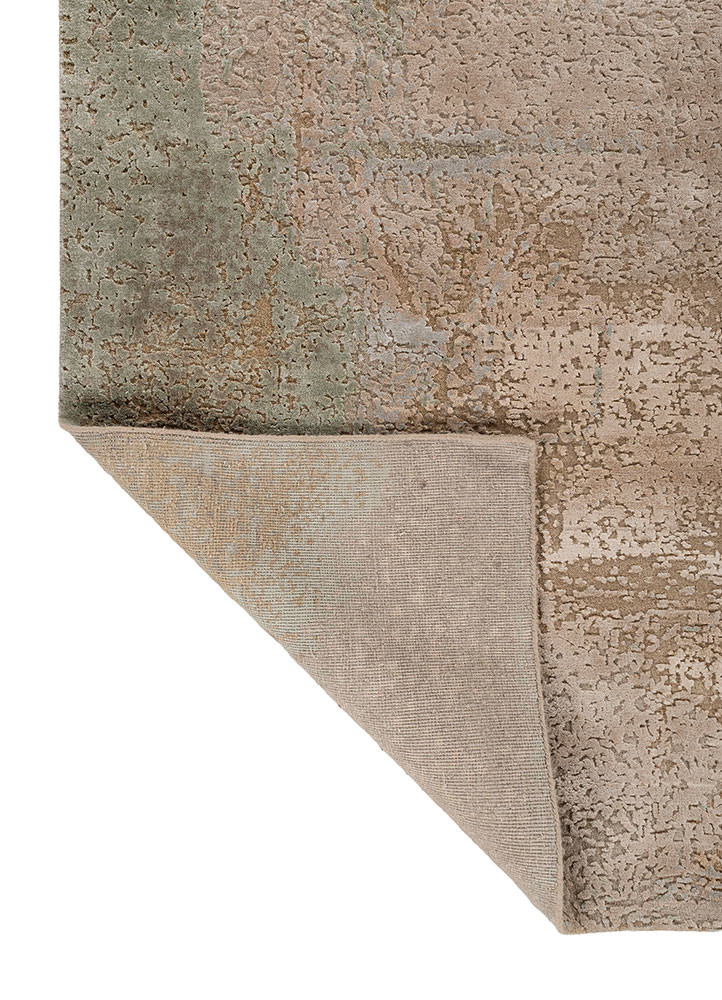 entropy beige and brown wool and bamboo silk hand knotted Rug - Backing Shot entropy beige and brown wool and bamboo silk hand knotted Rug - Backing Shot
