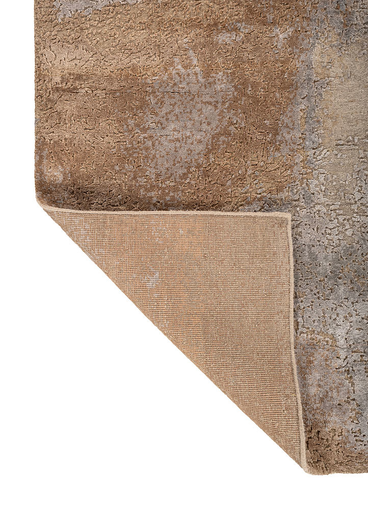 aprezo blue wool and bamboo silk hand knotted Rug - Backing Shot