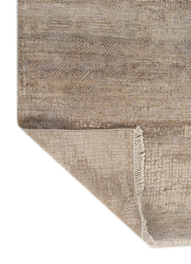 entropy beige and brown wool and bamboo silk hand knotted Rug - Backing Shot entropy beige and brown wool and bamboo silk hand knotted Rug - Backing Shot