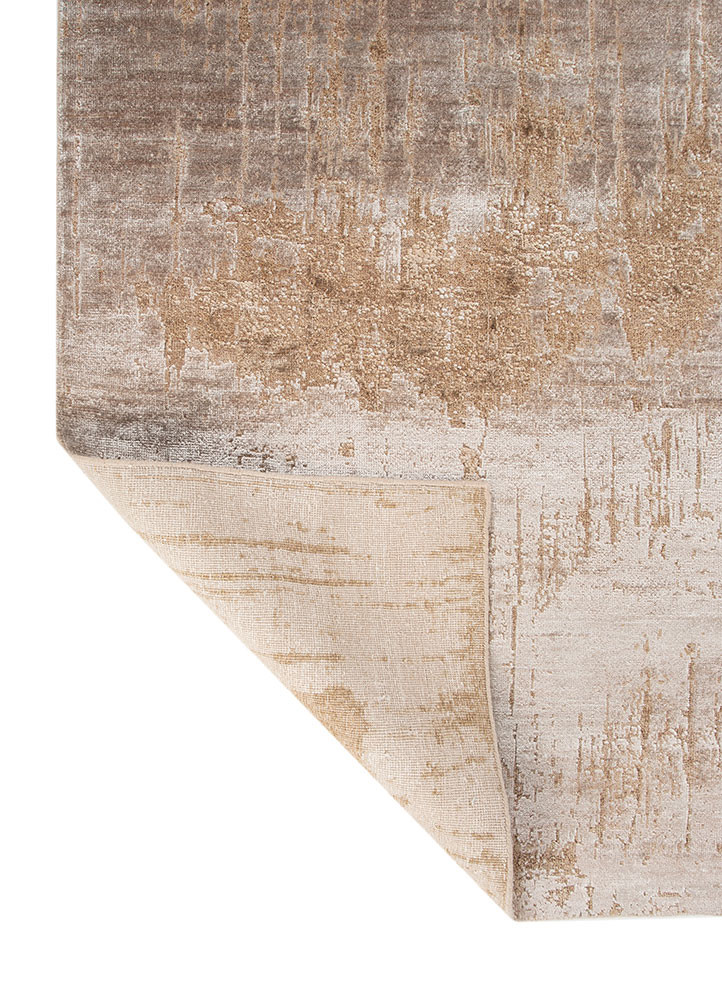 entropy ivory wool and bamboo silk hand knotted Rug - Backing Shot entropy ivory wool and bamboo silk hand knotted Rug - Backing Shot