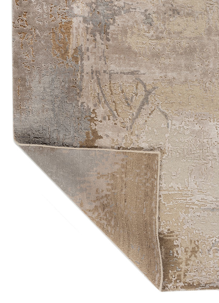 entropy ivory wool and bamboo silk hand knotted Rug - Backing Shot entropy ivory wool and bamboo silk hand knotted Rug - Backing Shot