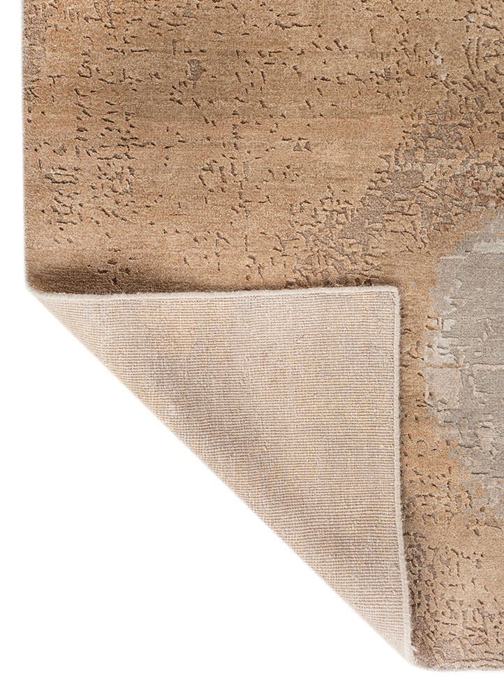 entropy grey and black wool and bamboo silk hand knotted Rug - Backing Shot entropy grey and black wool and bamboo silk hand knotted Rug - Backing Shot