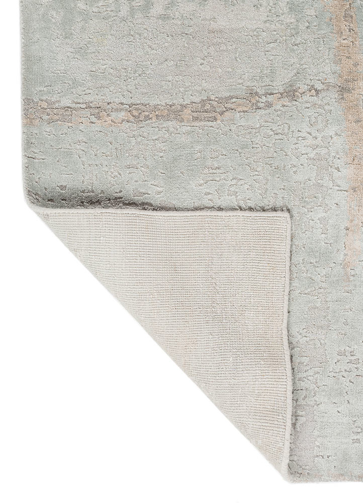 entropy grey and black wool and bamboo silk hand knotted Rug - Backing Shot entropy grey and black wool and bamboo silk hand knotted Rug - Backing Shot