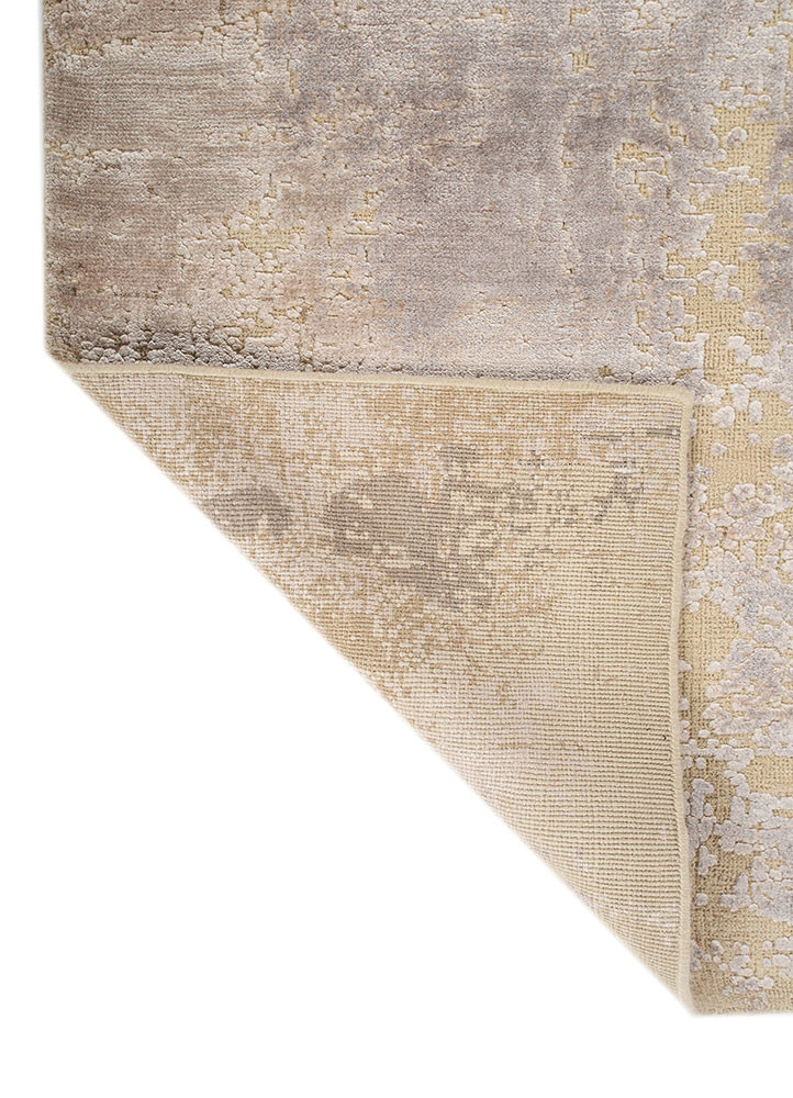 entropy ivory wool and bamboo silk hand knotted Rug - Backing Shot entropy ivory wool and bamboo silk hand knotted Rug - Backing Shot