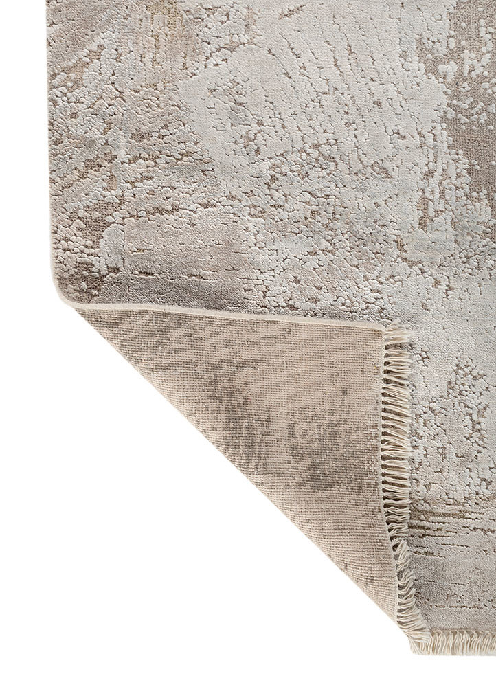 entropy ivory wool and bamboo silk hand knotted Rug - Backing Shot entropy ivory wool and bamboo silk hand knotted Rug - Backing Shot