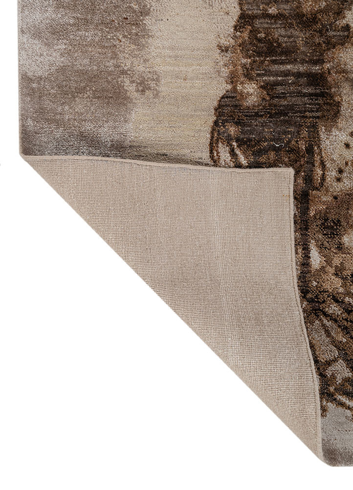 entropy ivory wool and bamboo silk hand knotted Rug - Backing Shot entropy ivory wool and bamboo silk hand knotted Rug - Backing Shot
