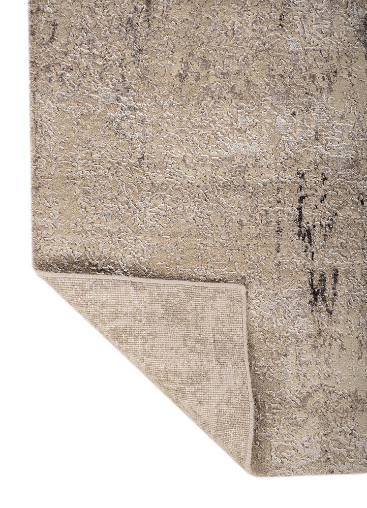 erbe ivory wool and bamboo silk hand knotted Rug - Backing Shot erbe ivory wool and bamboo silk hand knotted Rug - Backing Shot