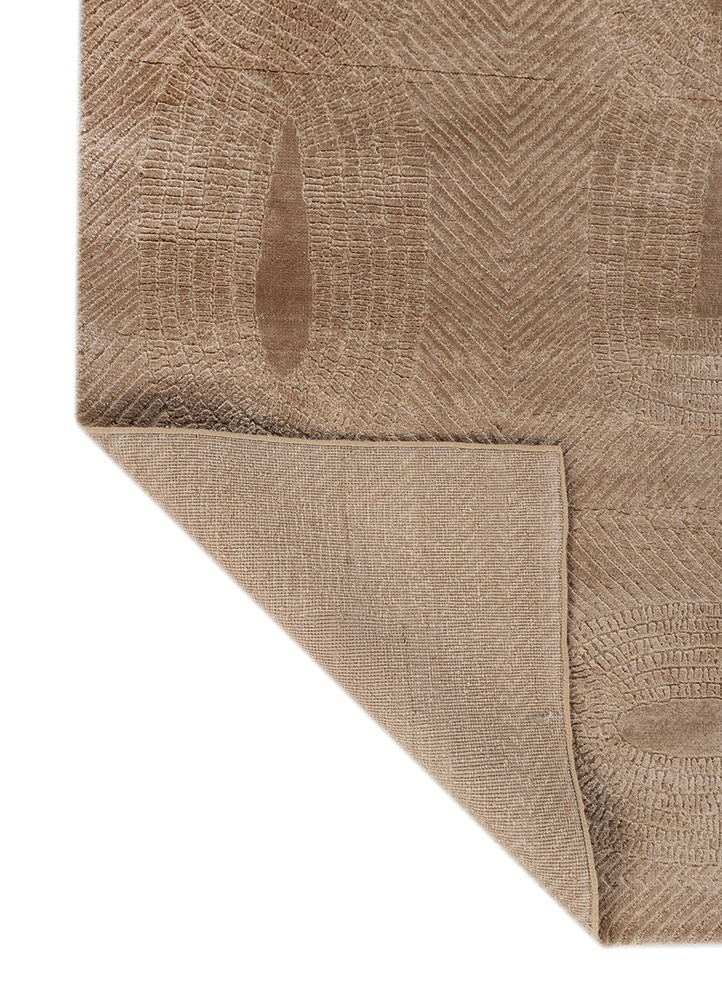 azalea beige and brown wool and bamboo silk hand knotted Rug - Backing Shot azalea beige and brown wool and bamboo silk hand knotted Rug - Backing Shot