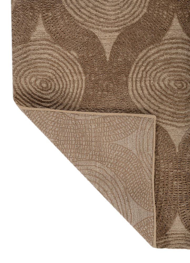 azalea beige and brown wool and bamboo silk hand knotted Rug - Backing Shot azalea beige and brown wool and bamboo silk hand knotted Rug - Backing Shot