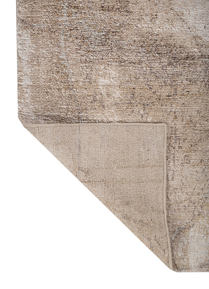 aprezo ivory wool and bamboo silk hand knotted Rug - Backing Shot aprezo ivory wool and bamboo silk hand knotted Rug - Backing Shot