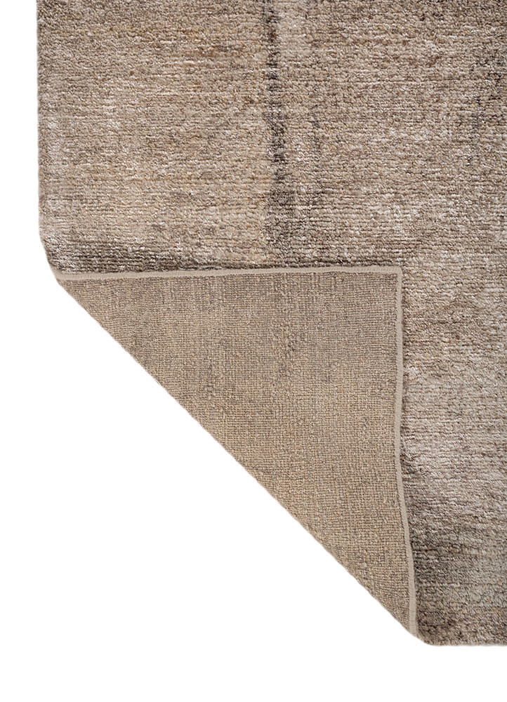 aprezo beige and brown wool and bamboo silk hand knotted Rug - Backing Shot aprezo beige and brown wool and bamboo silk hand knotted Rug - Backing Shot