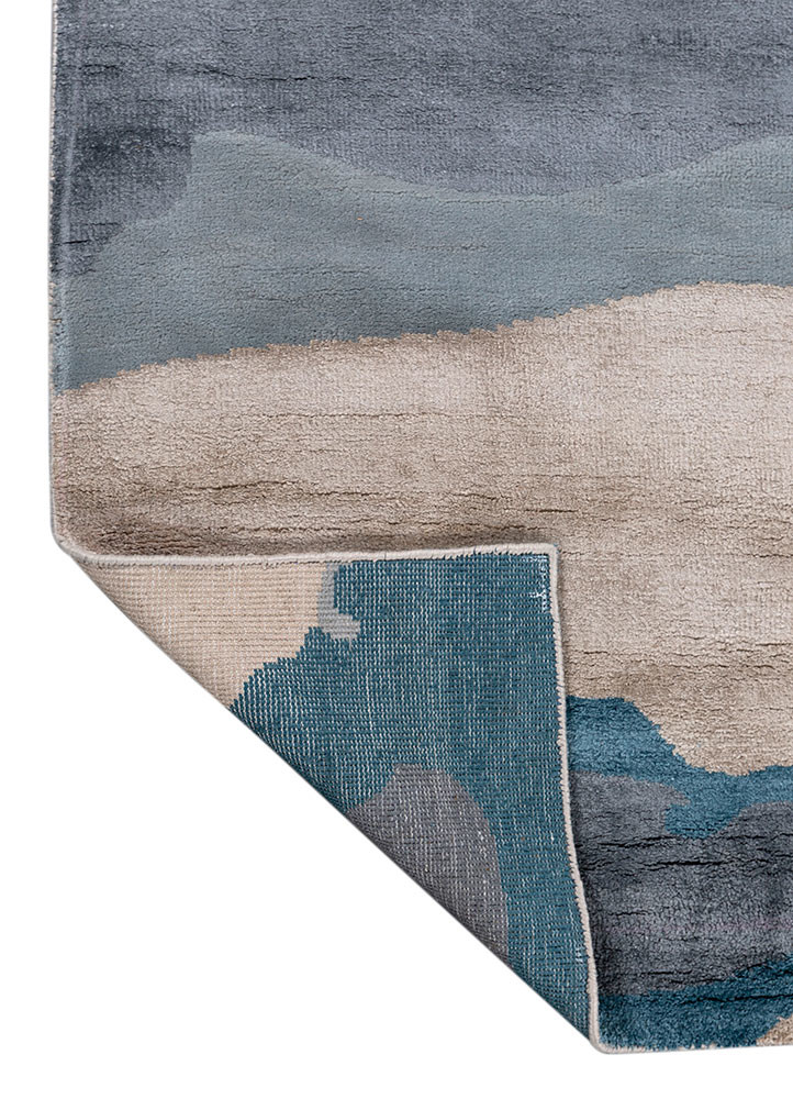 entropy ivory wool and bamboo silk hand knotted Rug - Backing Shot entropy ivory wool and bamboo silk hand knotted Rug - Backing Shot