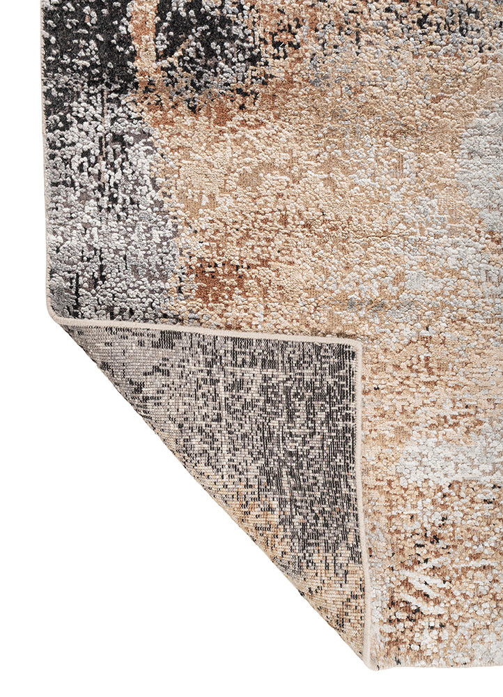 entropy ivory wool and bamboo silk hand knotted Rug - Backing Shot entropy ivory wool and bamboo silk hand knotted Rug - Backing Shot